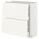 METOD / MAXIMERA Base cab with 2 fronts/3 drawers, white/Vallstena white, 80x37x80 cm