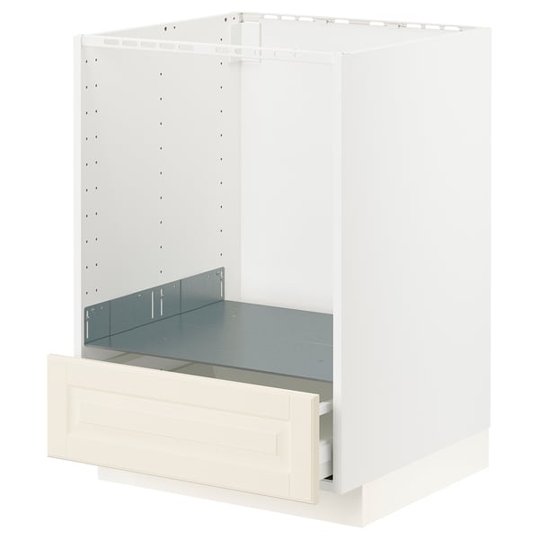 METOD / MAXIMERA Base cabinet for oven with drawer, white/Bodbyn off-white, 60x60x80 cm