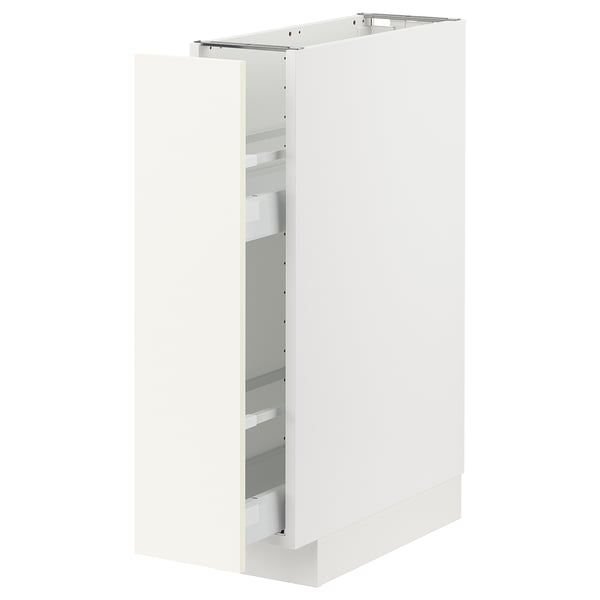 METOD / MAXIMERA Base cabinet/pull-out int fittings, white/Vallstena white, 20x60x80 cm