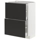 METOD / MAXIMERA Base cabinet with 2 drawers, white/Nickebo matt anthracite, 60x37x80 cm