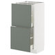 METOD / MAXIMERA Base cabinet with 2 drawers, white/Nickebo matt grey-green, 40x37x80 cm