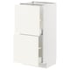 METOD / MAXIMERA Base cabinet with 2 drawers, white/Vallstena white, 40x37x80 cm