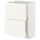 METOD / MAXIMERA Base cabinet with 2 drawers, white/Vallstena white, 60x37x80 cm