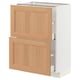 METOD / MAXIMERA Base cabinet with 2 drawers, white/Vedhamn oak, 60x37x80 cm