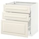 METOD / MAXIMERA Base cabinet with 3 drawers, white/Bodbyn off-white, 80x60x80 cm