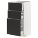 METOD / MAXIMERA Base cabinet with 3 drawers, white/Nickebo matt anthracite, 40x37x80 cm