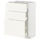 METOD / MAXIMERA Base cabinet with 3 drawers, white/Vallstena white, 60x37x80 cm