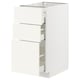 METOD / MAXIMERA Base cabinet with 3 drawers, white/Vallstena white, 40x60x80 cm