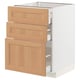 METOD / MAXIMERA Base cabinet with 3 drawers, white/Vedhamn oak, 60x60x80 cm