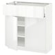 METOD / MAXIMERA Base cabinet with drawer/2 doors, white/Ringhult white, 80x37x80 cm