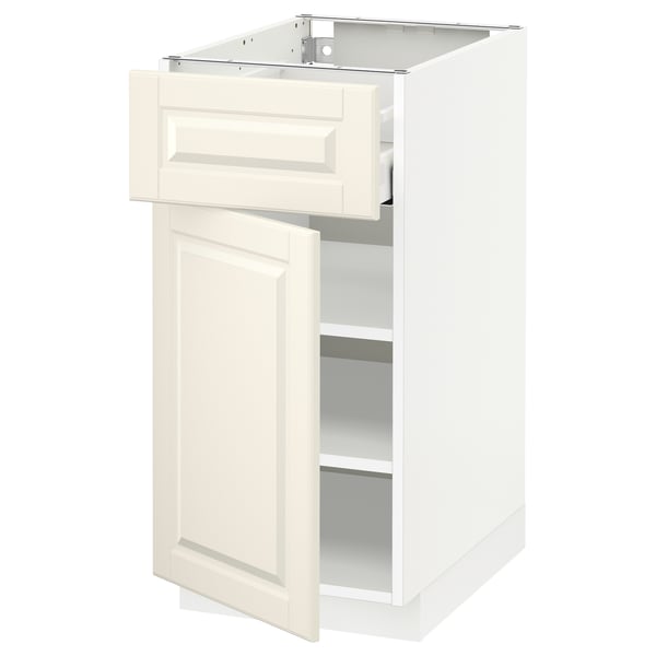 METOD / MAXIMERA Base cabinet with drawer/door, white/Bodbyn off-white, 40x60x80 cm