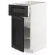 METOD / MAXIMERA Base cabinet with drawer/door, white/Lerhyttan black stained, 40x60x80 cm