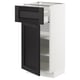 METOD / MAXIMERA Base cabinet with drawer/door, white/Lerhyttan black stained, 40x37x80 cm