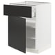 METOD / MAXIMERA Base cabinet with drawer/door, white/Nickebo matt anthracite, 60x60x80 cm