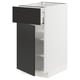 METOD / MAXIMERA Base cabinet with drawer/door, white/Nickebo matt anthracite, 40x60x80 cm