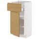 METOD / MAXIMERA Base cabinet with drawer/door, white/Voxtorp oak effect, 40x37x80 cm