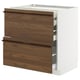 METOD / MAXIMERA Base cb 2 frnts/2 low/1 md/1 hi drw, white/Stensta dark brown ash veneer, 80x60x80 cm