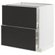 METOD / MAXIMERA Base cb 2 fronts/2 high drawers, white/Nickebo matt anthracite, 80x60x80 cm