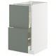 METOD / MAXIMERA Base cb 2 fronts/2 high drawers, white/Nickebo matt grey-green, 40x60x80 cm