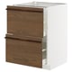 METOD / MAXIMERA Base cb 2 fronts/2 high drawers, white/Stensta dark brown ash veneer, 60x60x80 cm