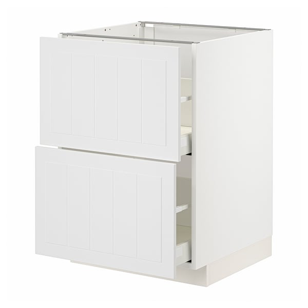 METOD / MAXIMERA Base cb 2 fronts/2 high drawers, white/Stensund white, 60x60x80 cm