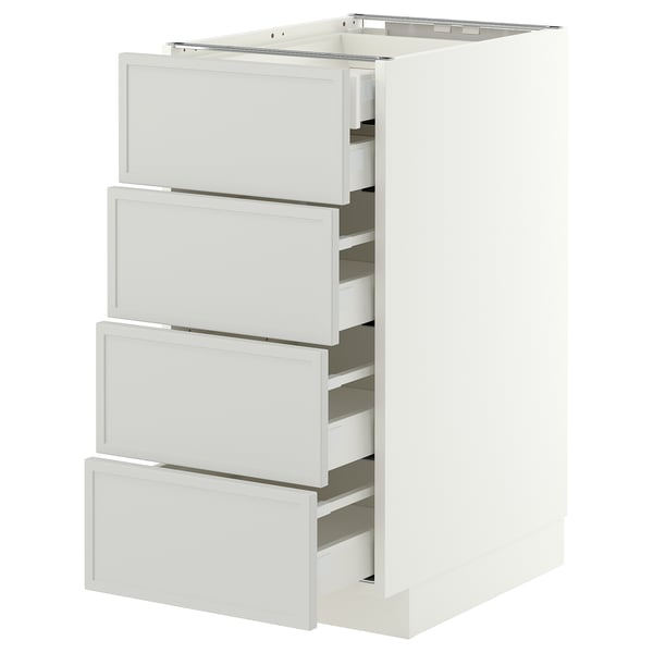 METOD / MAXIMERA Base cb 4 frnts/2 low/3 md drwrs, white/Aspudden light grey, 40x60x80 cm