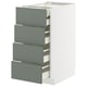 METOD / MAXIMERA Base cb 4 frnts/2 low/3 md drwrs, white/Nickebo matt grey-green, 40x60x80 cm
