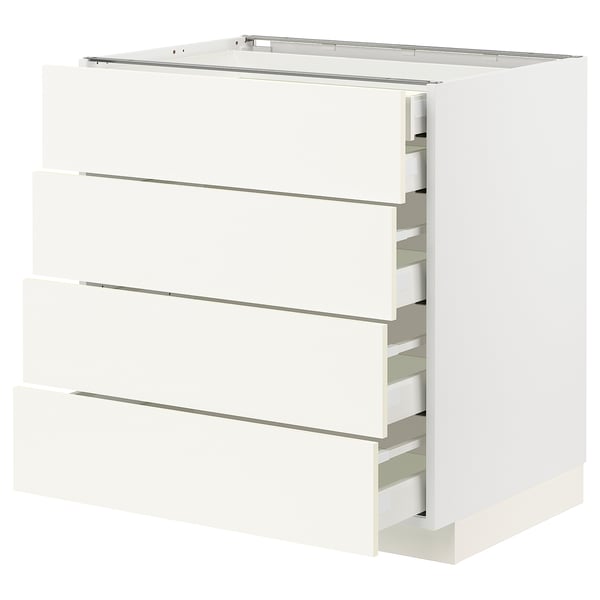METOD / MAXIMERA Base cb 4 frnts/2 low/3 md drwrs, white/Vallstena white, 80x60x80 cm