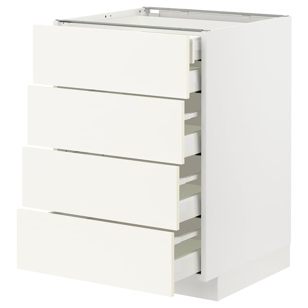 METOD / MAXIMERA Base cb 4 frnts/2 low/3 md drwrs, white/Vallstena white, 60x60x80 cm