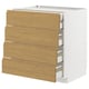 METOD / MAXIMERA Base cb 4 frnts/2 low/3 md drwrs, white/Voxtorp oak effect, 80x60x80 cm