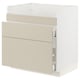 METOD / MAXIMERA Base cb f HAVSEN snk/3 frnts/2 drws, white/Havstorp beige, 80x60x80 cm