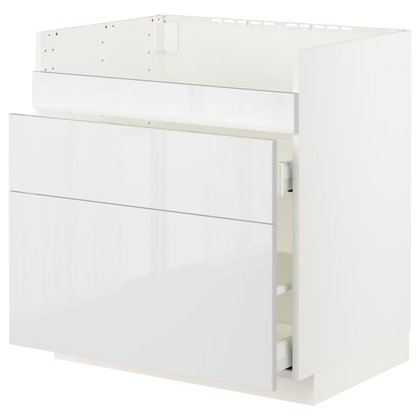 METOD / MAXIMERA Base cb f HAVSEN snk/3 frnts/2 drws, white/Ringhult white, 80x60x80 cm