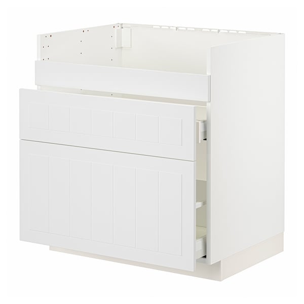 METOD / MAXIMERA Base cb f HAVSEN snk/3 frnts/2 drws, white/Stensund white, 80x60x80 cm