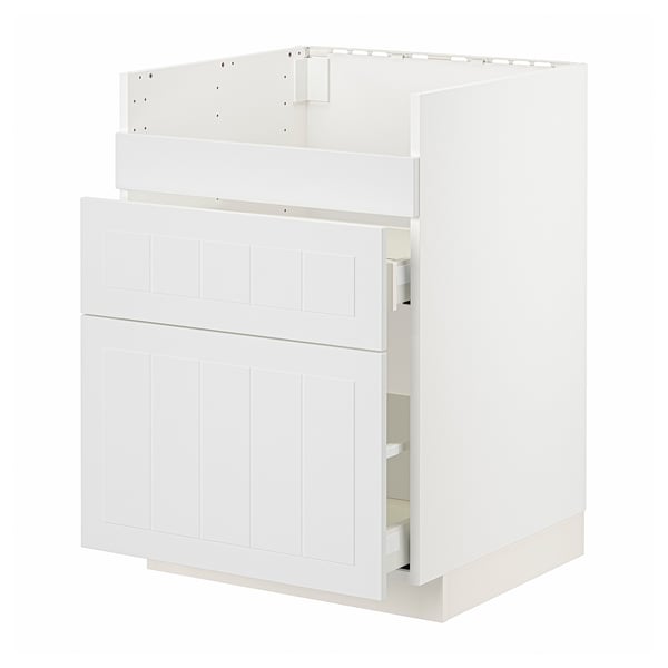 METOD / MAXIMERA Base cb f HAVSEN snk/3 frnts/2 drws, white/Stensund white, 60x60x80 cm