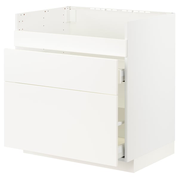 METOD / MAXIMERA Base cb f HAVSEN snk/3 frnts/2 drws, white/Veddinge white, 80x60x80 cm