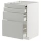 METOD / MAXIMERA Bc w pull-out work surface/3drw, white/Havstorp light grey, 60x60x80 cm