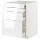 METOD / MAXIMERA Bc w pull-out work surface/3drw, white/Ringhult white, 60x60x80 cm