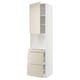 METOD / MAXIMERA Hi cab f micro combi w door/3 drwrs, white/Havstorp beige, 60x60x240 cm