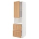 METOD / MAXIMERA Hi cab f micro w door/2 drawers, white/Vedhamn oak, 60x60x220 cm