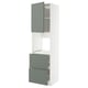METOD / MAXIMERA Hi cab f ov w dr/2 frnts/2 hi drwrs, white/Nickebo matt grey-green, 60x60x220 cm
