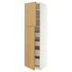 METOD / MAXIMERA Hi cab w 2 doors/4 drawers, white/Sinarp oak veneer, 60x60x220 cm