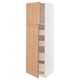 METOD / MAXIMERA Hi cab w 2 doors/4 drawers, white/Vedhamn oak, 60x60x200 cm