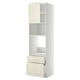 METOD / MAXIMERA High cab f oven/micro w dr/2 drwrs, white/Bodbyn off-white, 60x60x220 cm