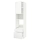 METOD / MAXIMERA High cab f oven/micro w dr/2 drwrs, white/Voxtorp matt white, 60x60x240 cm