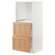 METOD / MAXIMERA High cabinet w 2 drawers for oven, white/Vedhamn oak, 60x60x140 cm