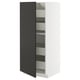 METOD / MAXIMERA High cabinet with drawers, white/Nickebo matt anthracite, 60x60x140 cm