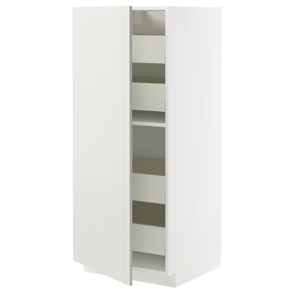 METOD / MAXIMERA High cabinet with drawers, white/Stensund white, 60x60x140 cm