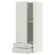 METOD / MAXIMERA Wall cabinet with door/2 drawers, white/Aspudden light grey, 40x37x100 cm