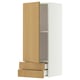 METOD kitchen cabinet with oak drawer, white, rectangular.