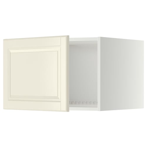 Metof off-white kitchen cabinet: rectangular, bevelled door, cream colour, particleboard, 18mm thick.